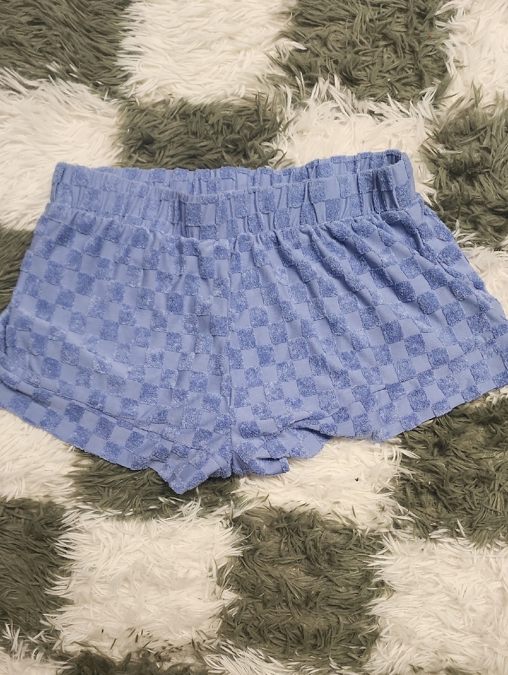 Honey Dew Terri Cloth Checkered Shorts